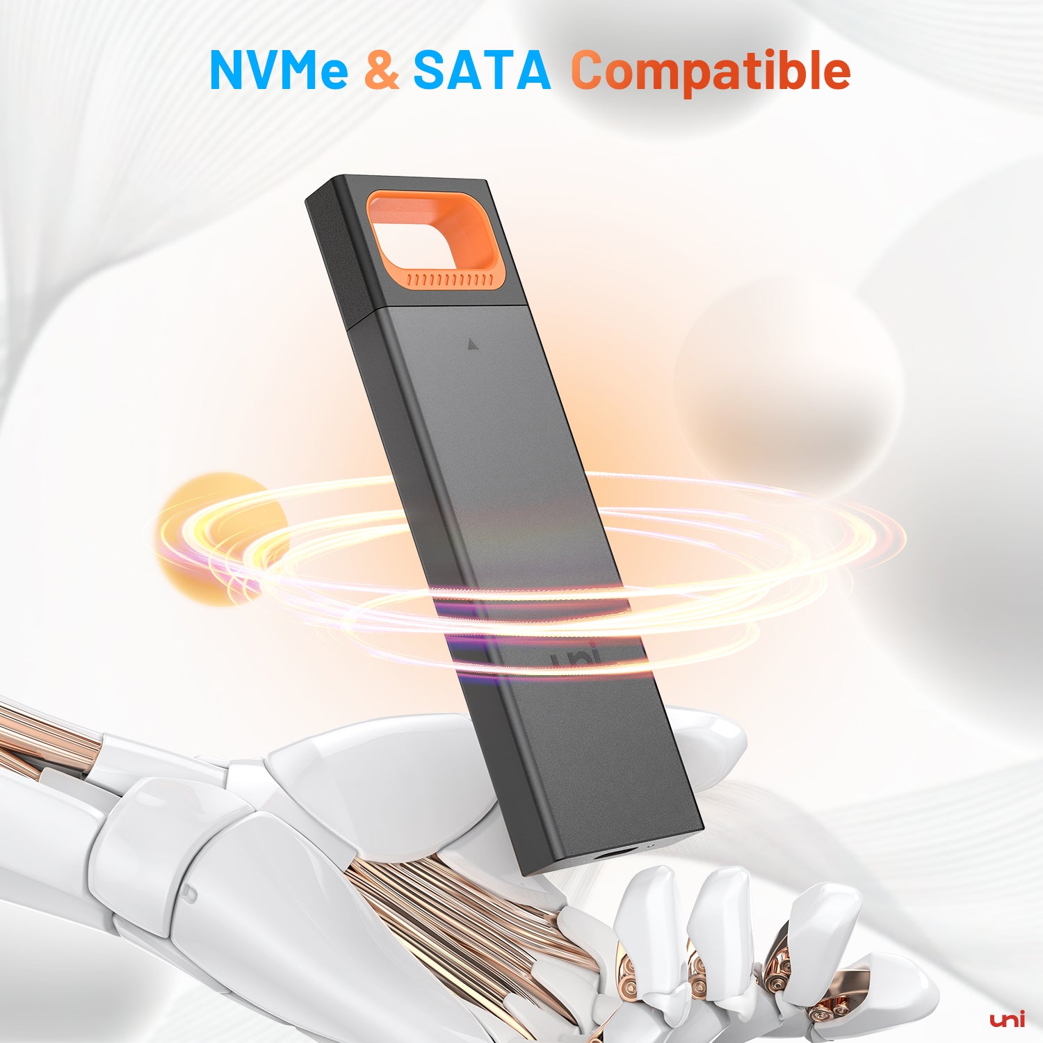 M.2 NVMe & SATA SSD Enclosure | Orange | INFINITE