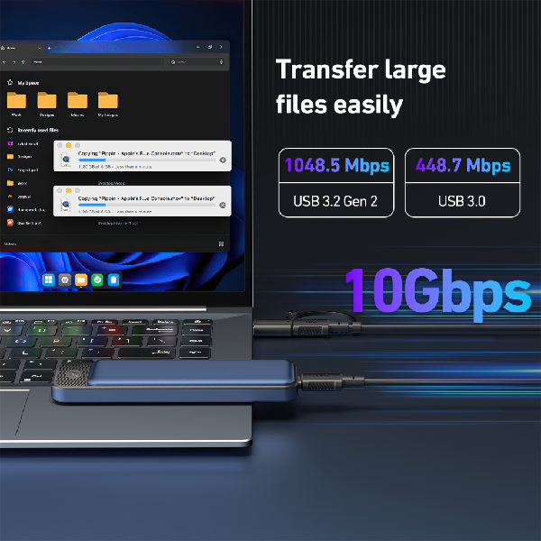 M.2 NVMe & SATA SSD Enclosure |10 Gbps | USB C 3.2