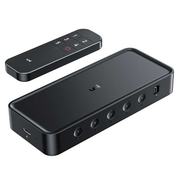 HDMI-Switch 5 in 1 mit Fernbedienung |  4K@60Hz