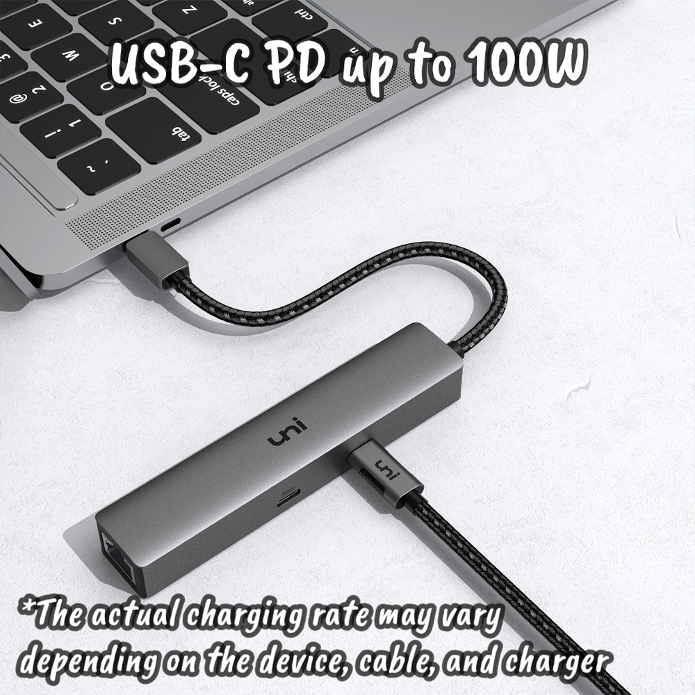 USB C Hub, UtechSmart 6 in 1 USB C to HDMI Adapter with 1000M Ethernet, Power Delivery PD Type C Charging Port, 3 USB 3.0 Ports Adapter Compatible for MacBook Pro, ChromeBook, XPS, and USB C Devices USB C Hub, UtechSmart 6 in 1 USB C to HDMI Adapter with 1000M Ethernet, Power Delivery PD Type C Charging Port, 3 USB 3.0 Ports Adapter Compatible for MacBook Pro, ChromeBook, XPS, and USB C Devices