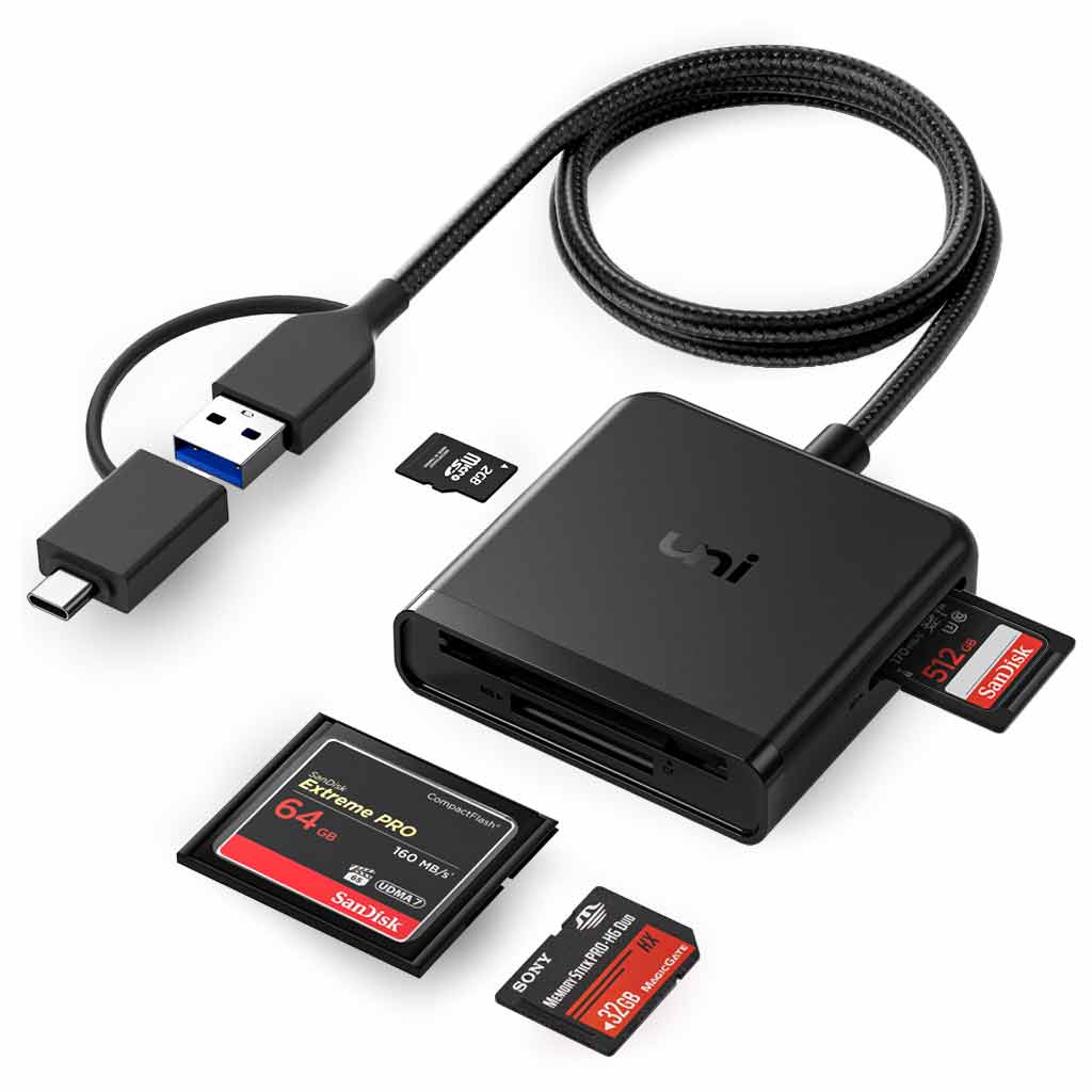 uni USB 3.0 SD/Micro SD Card Reader, USB SD/TF Memory Card Reader, External  Card Reader, for SD, SDXC, SDHC, MMC, RS-MMC, Micro SDXC, Micro SD, Micro