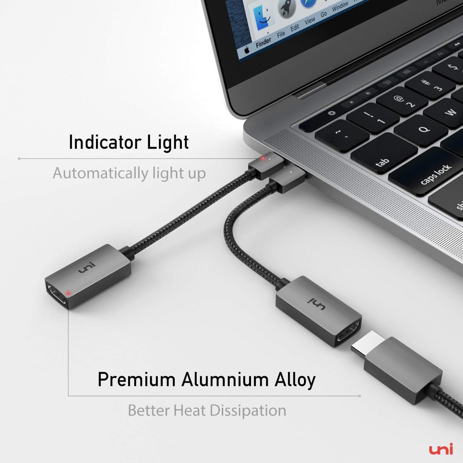 uni® USB C to HDMI Adapter 4K / Dual Monitors for Aluminum
