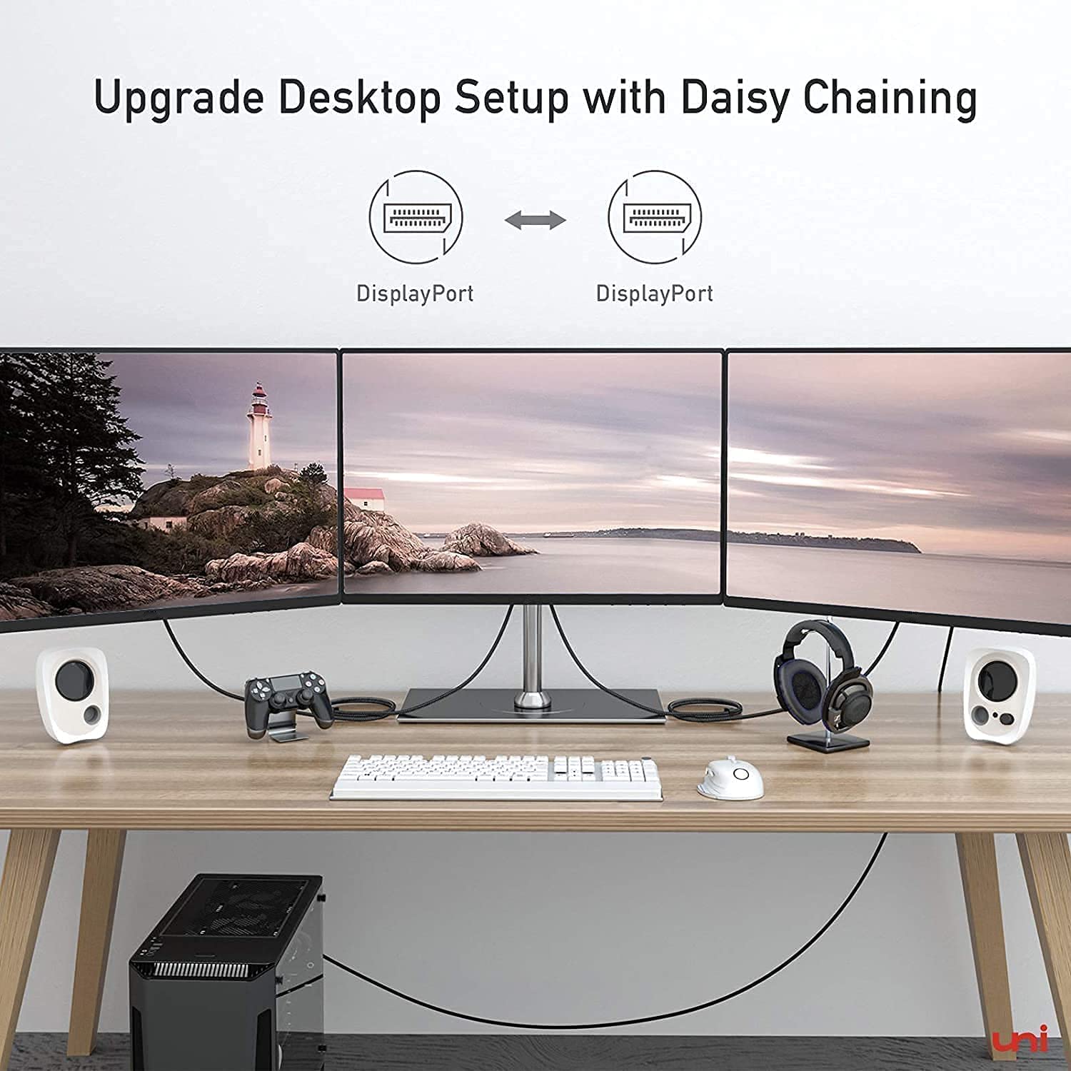 This DP 1.2 Cable supports  MST Daisy Chain Mode