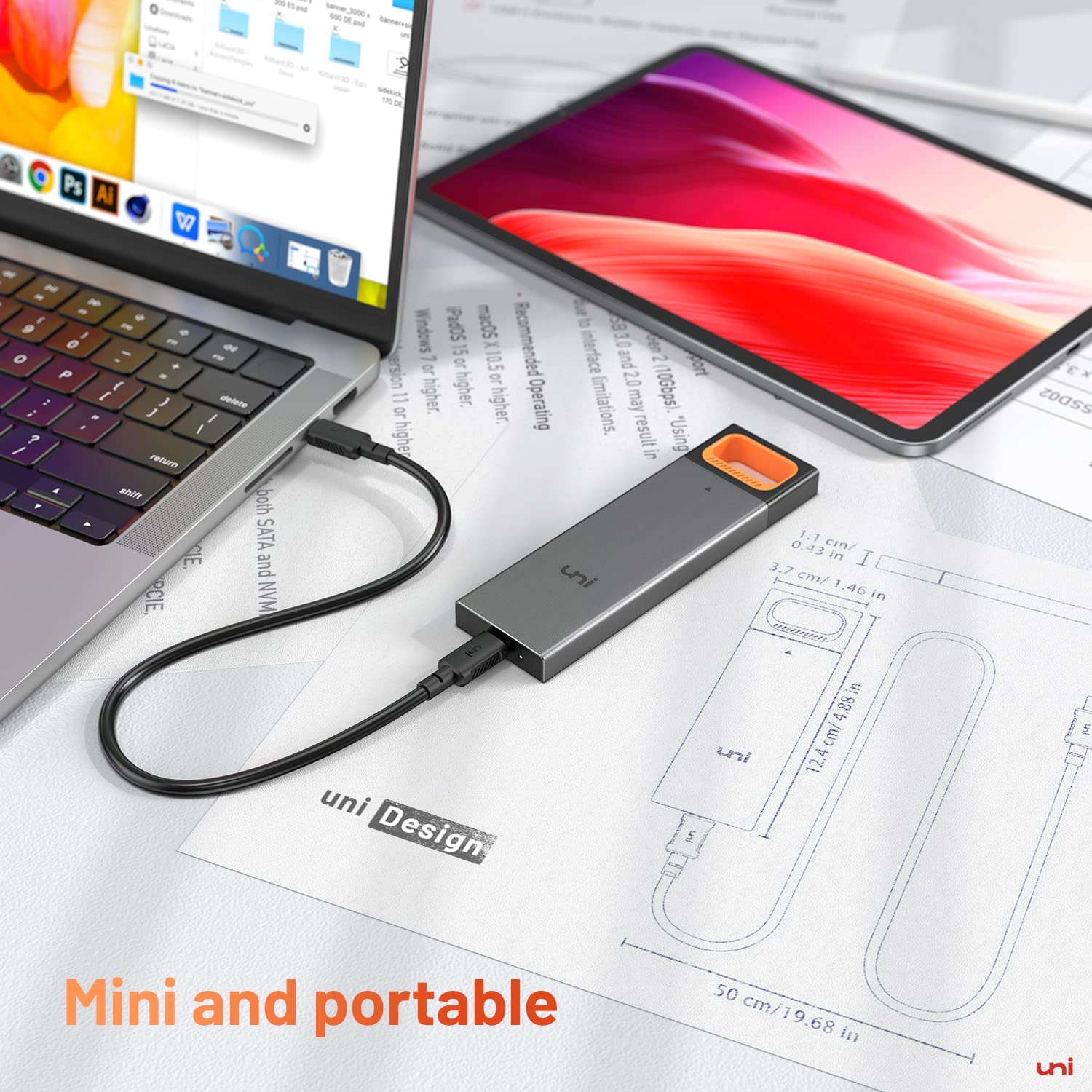 M.2 SSD Enclosure (Tool Free) Mini and Portable