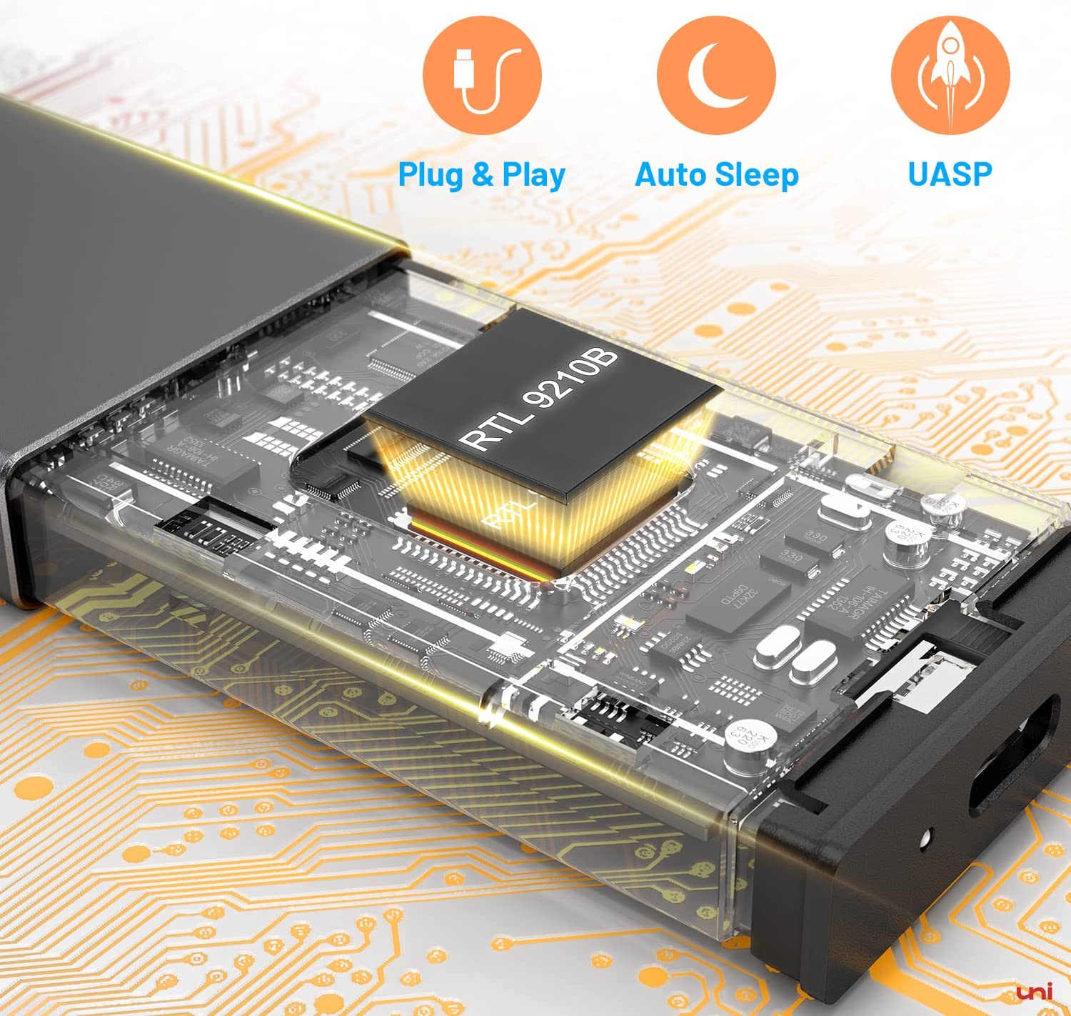 M.2 SSD Enclosure (Tool Free) RTL9210B Chipset