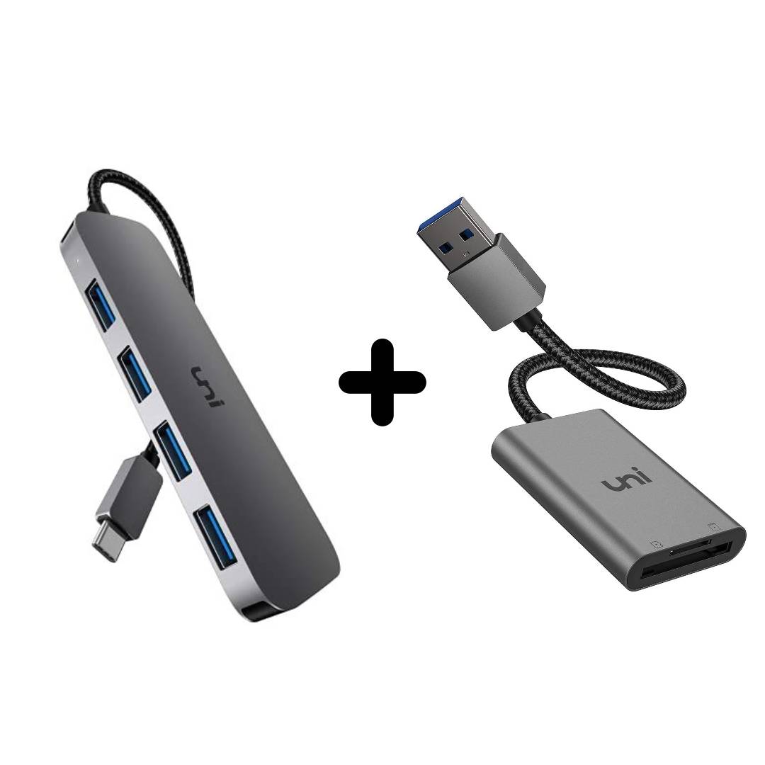 Combo #4 USB-C with 4 USB + SD Card Reader - Braided - uni