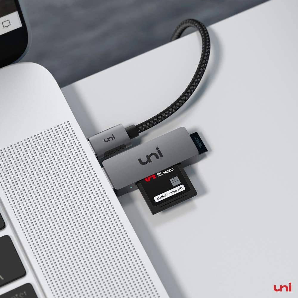Lector de tarjetas SD. Adaptador USB 3.0 a Tarjeta Micro/SD USB, Aluminio,  uni®