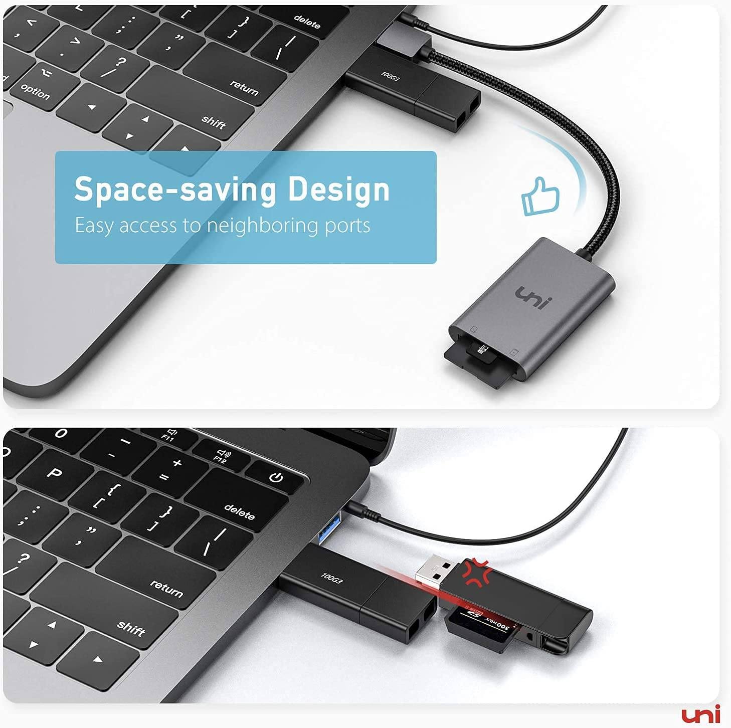 uni® Card Reader, USB-адаптер для карты Micro/SD, адаптер TF | Алюминий