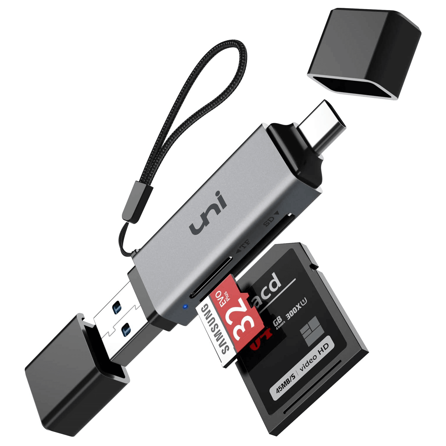 functie formule converteerbaar USB & USB-C SD/MicroSD Dual Card Reader SD Card Adapter, UHS-I | uni®