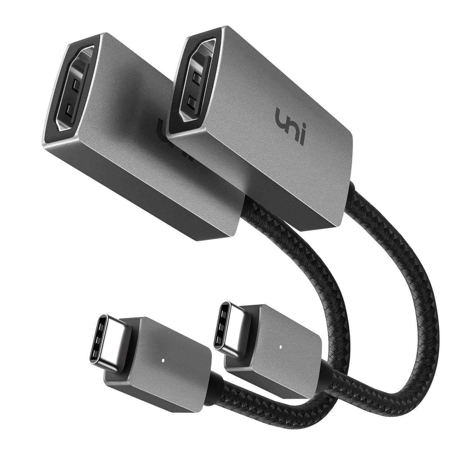 Uni USB-C To HDMI Cable 6ft – 4K @ 30Hz – Universal Black Braided Cable