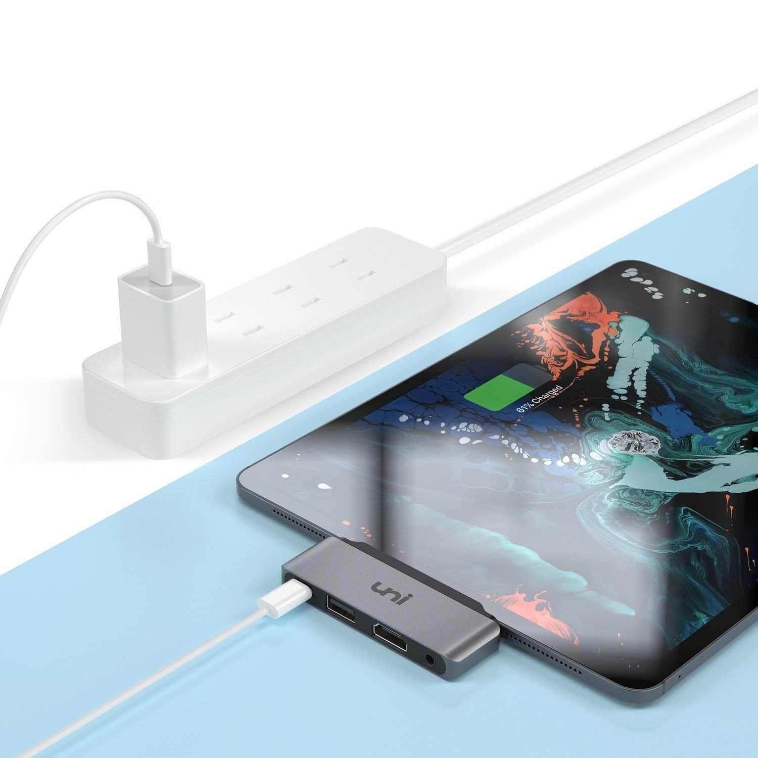 uni® USB C Hub for iPad Pro w/ USB C Headphone 4K HDMI